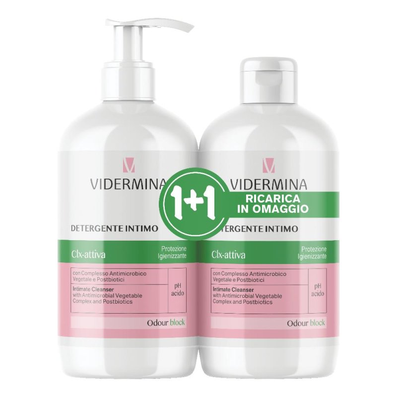 Vidermina Clx Attiva detergente intimo 2x500 ml pH acido (bipack) Vidermina Clx Attiva detergente intimo 2x500 ml pH acido (bipack)