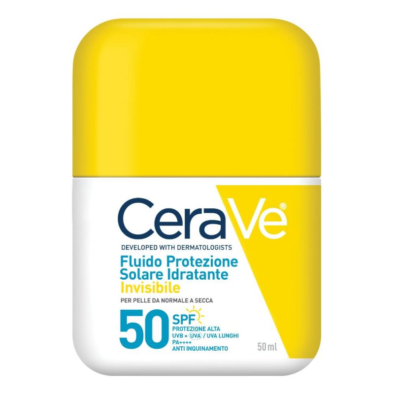Cerave fluido protezione solare idratante invisibile spf50 viso 50 ml Cerave fluido protezione solare idratante invisibile spf50 viso 50 ml