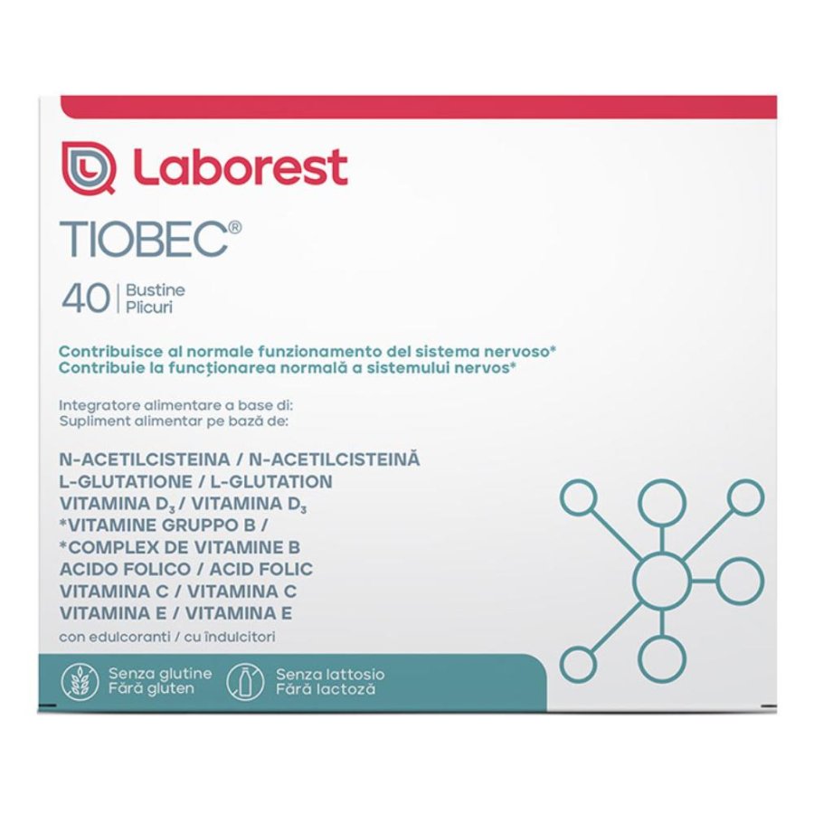 Tiobec 40 bustine NF - integratore a base di acido alfa lipoico Tiobec 40 bustine NF - integratore a base di acido alfa lipoico
