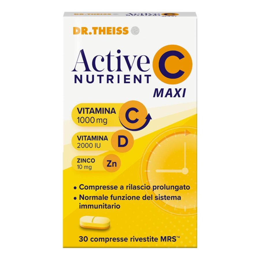Theiss AN C Maxi Integratore Alimentare di Vitamina C ad Alto Dosaggio 30 Compresse Theiss AN C Maxi Integratore Alimentare di Vitamina C ad Alto Dosaggio 30 Compresse