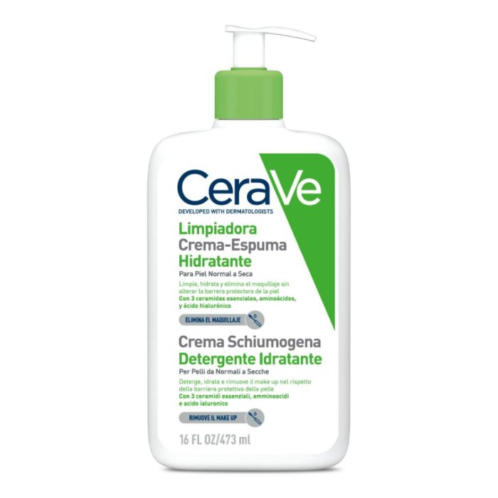 Cerave crema schiumogena detergente idratante viso 473 ml