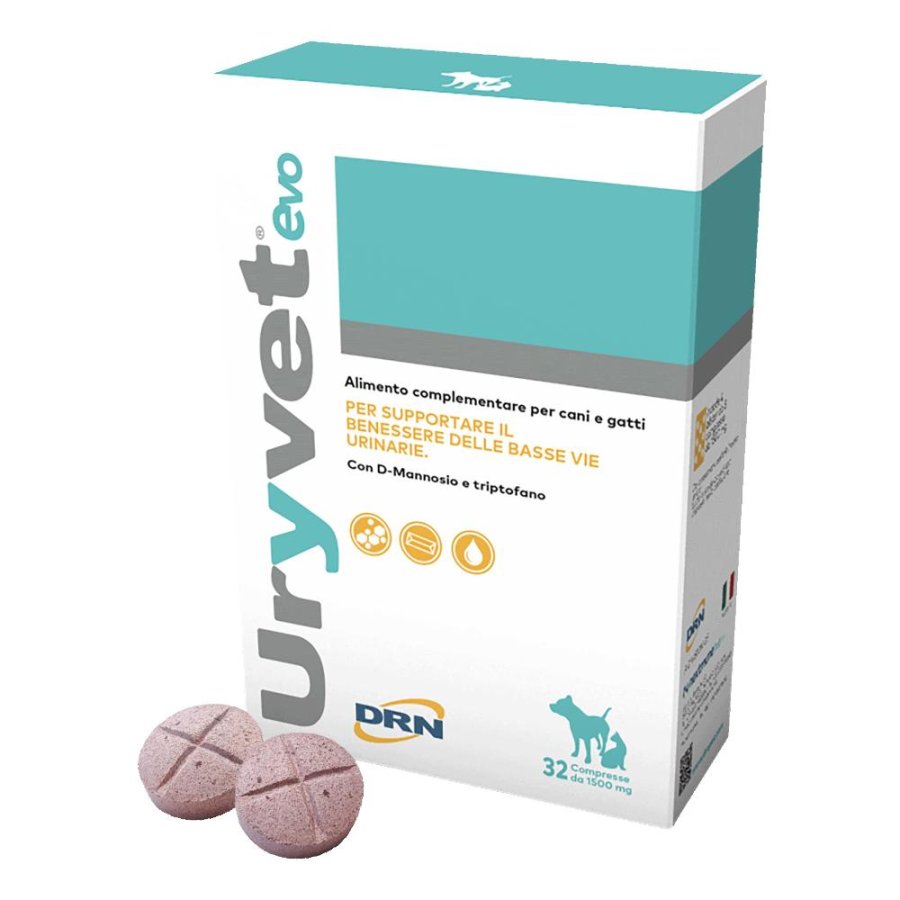 Uryvet Evo 1500 32 Compresse per Cani e Gatti – Integratore Urinario per Benessere Vie Urinarie Uryvet Evo 1500 32 Compresse per Cani e Gatti – Integratore Urinario per Benessere Vie Urinarie