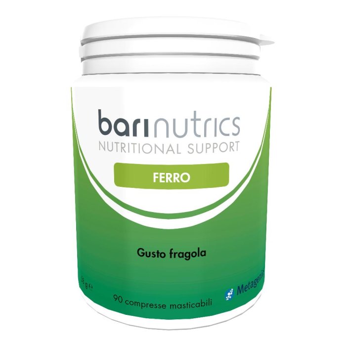 Barinutrics Ferro integratore di ferro vegano gusto fragola 90 compresse Barinutrics Ferro integratore di ferro vegano gusto fragola 90 compresse