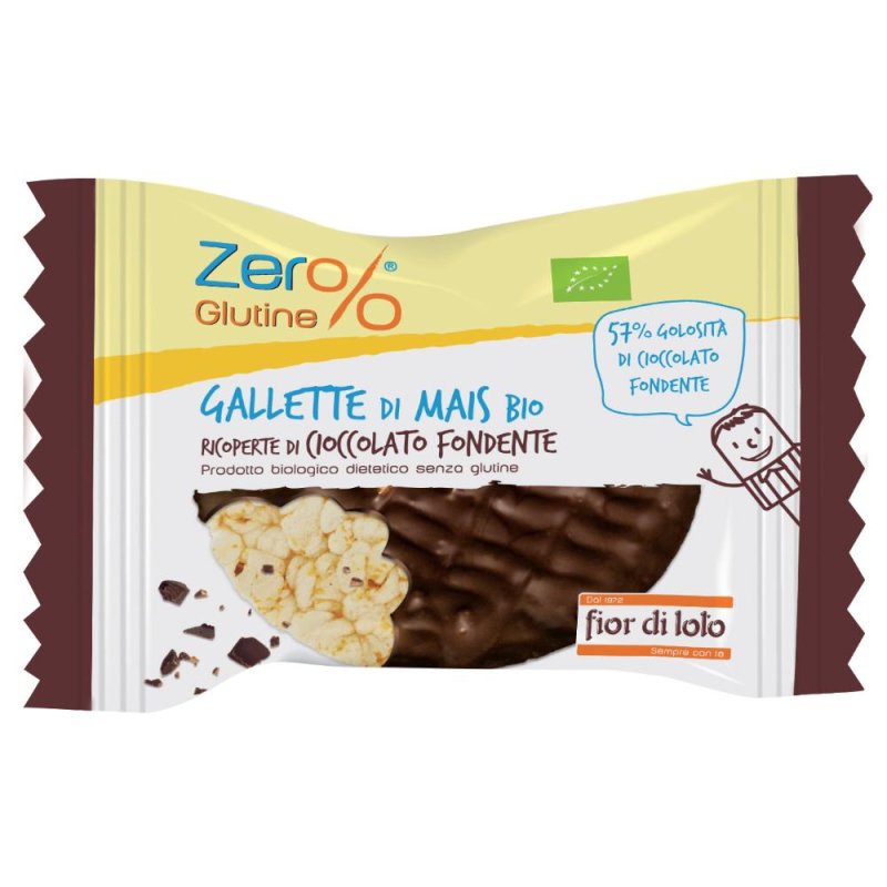 Fior Di Loto Gallette di Mais con 57% Cioccolato Fondente Bio 32g Fior Di Loto Gallette di Mais con 57% Cioccolato Fondente Bio 32g