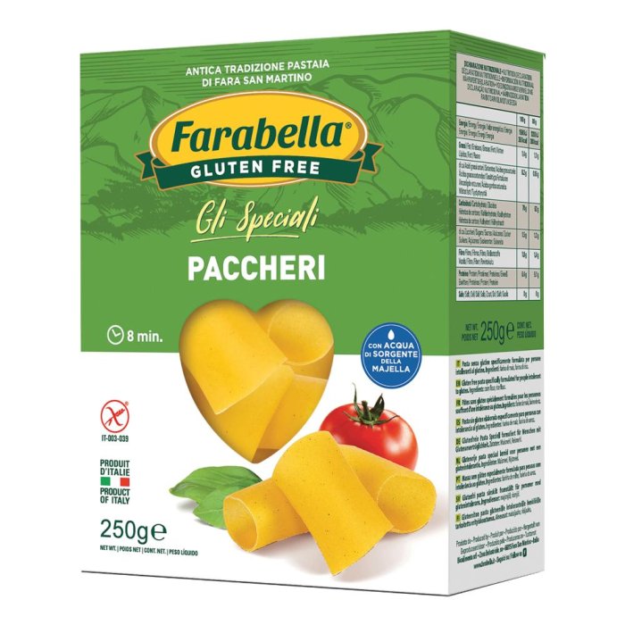 Bioalimenta Farabella Alimenti senza Glutine Paccheri Pasta Secca 250 g Bioalimenta Farabella Alimenti senza Glutine Paccheri Pasta Secca 250 g