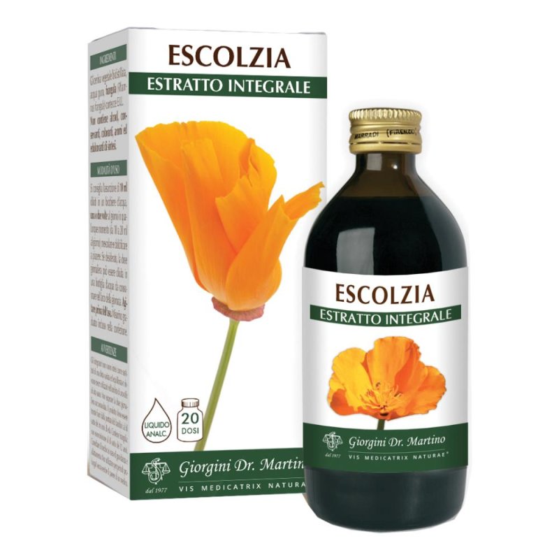 Escolzia Estratto Integrale Fluido 200 ml SVS Integratore Naturale Rilassante per Sonno e Benessere Escolzia Estratto Integrale Fluido 200 ml SVS Integratore Naturale Rilassante per Sonno e Benessere