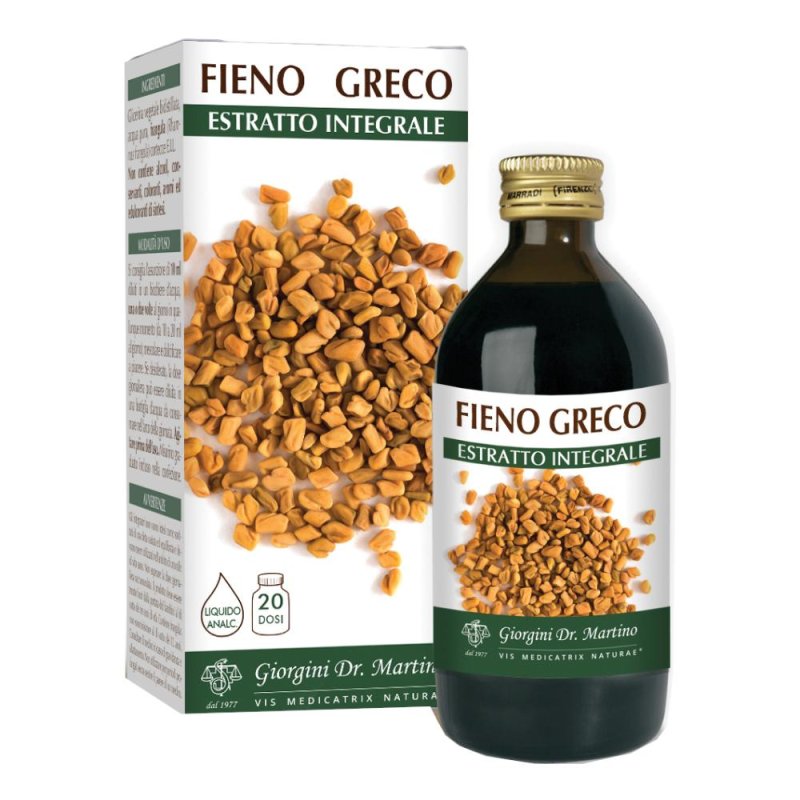 Fieno Greco Estratto Integrale Liquido 200 Millilitri &ndash; Integratore Naturale per Energia, Massa Muscolare e Benessere Digestivo