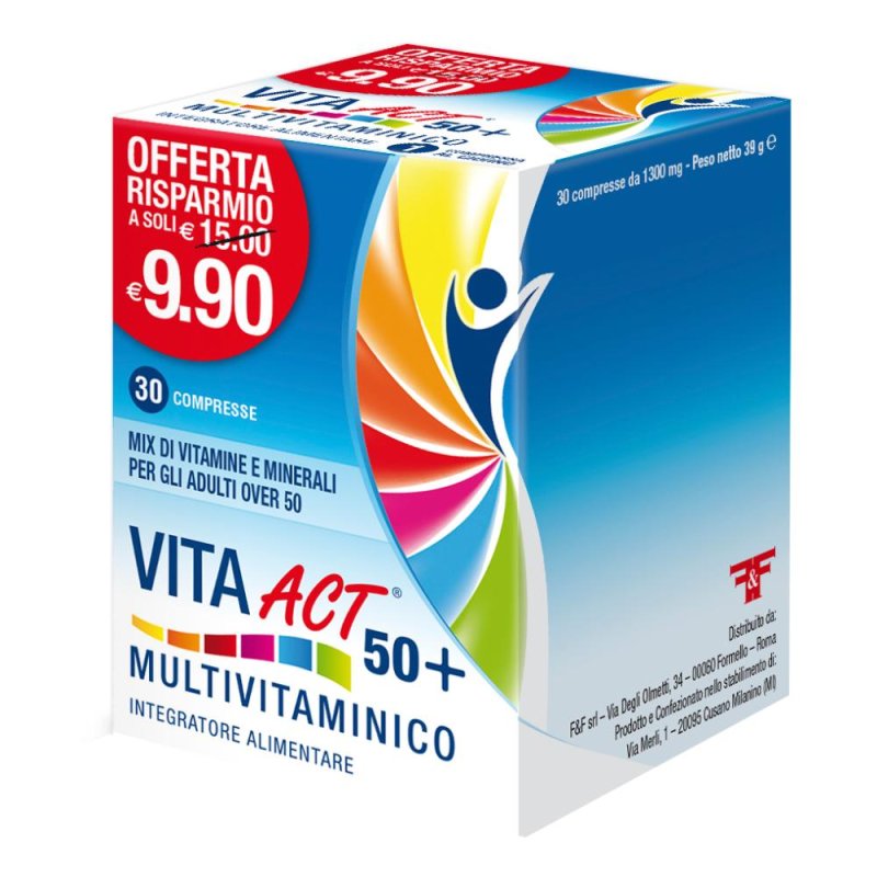 Vita Act 50+ Multivitaminico Integratore Alimentare 30 Compresse