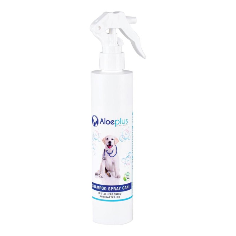 Aloeplus Shampoo Spray per Cani all’Aloe Vera – Detergente Lenitivo e Idratante per Pelo e Cute Sensibile Aloeplus Shampoo Spray per Cani all’Aloe Vera – Detergente Lenitivo e Idratante per Pelo e Cute Sensibile