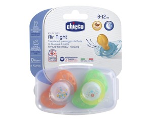 Chicco Succhietto Air Lumi Caucciu 6-12m+ 2 Pezzi