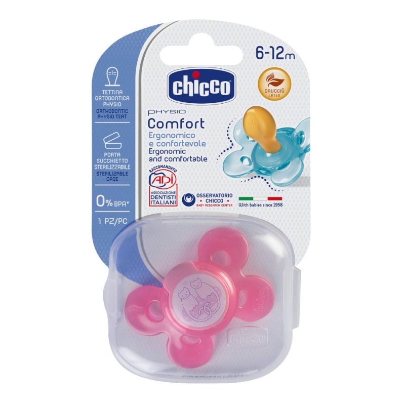 Chicco Succhietto Comfort Girl Caucciu 6-16 Mesi 2 Pezzi Chicco Succhietto Comfort Girl Caucciu 6-16 Mesi 2 Pezzi