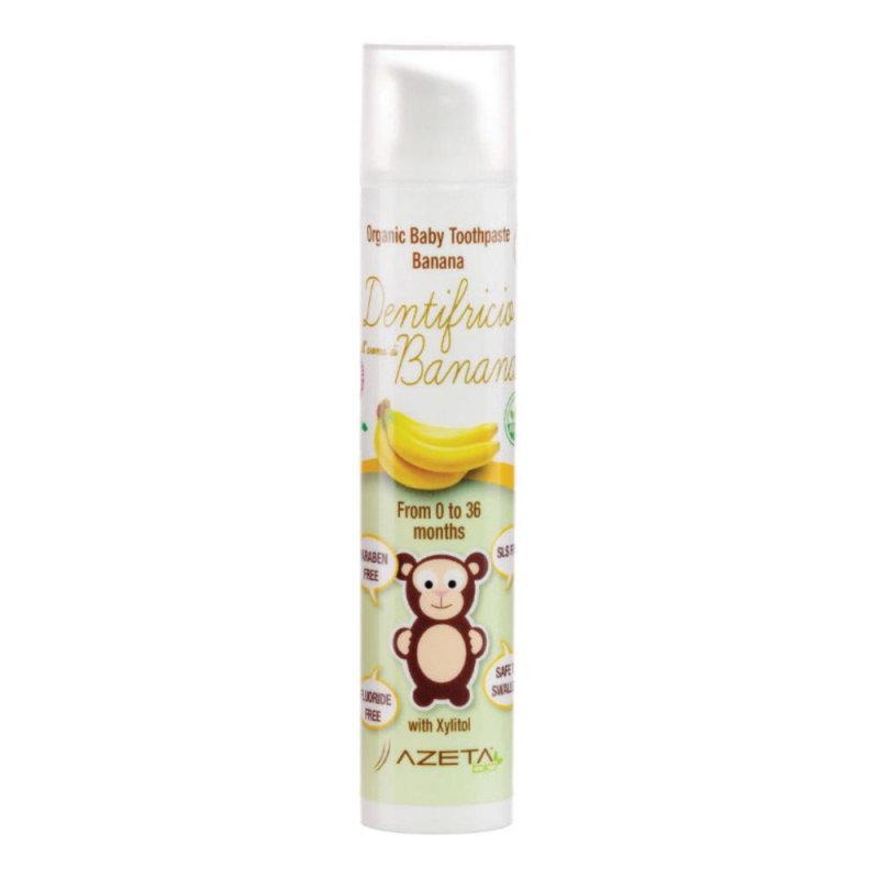 Azetabio Dentifricio Baby Banana 50 ml – Dentifricio Naturale per Bambini al Gusto Banana Azetabio Dentifricio Baby Banana 50 ml – Dentifricio Naturale per Bambini al Gusto Banana