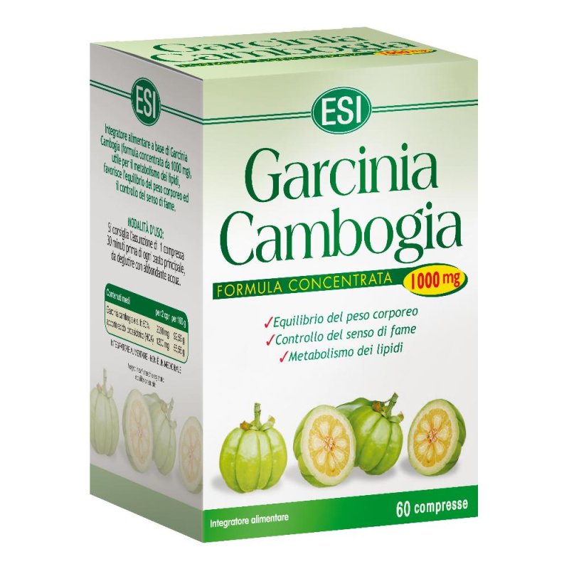 Esi Garcinia Cambogia Integratore Alimentare 60 Compresse 1000mg Esi Garcinia Cambogia Integratore Alimentare 60 Compresse 1000mg