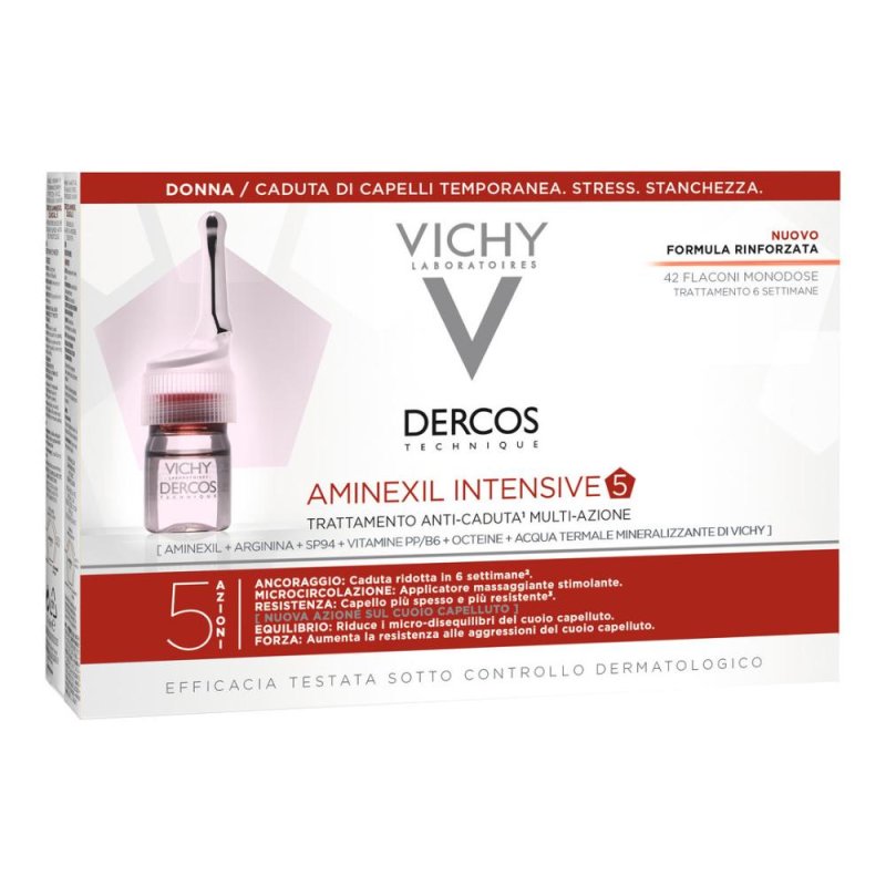 Dercos Aminexil Intensive 5 42 fiale per trattamento anticaduta capelli nella donna - Vichy Dercos Aminexil Intensive 5 42 fiale per trattamento anticaduta capelli nella donna - Vichy
