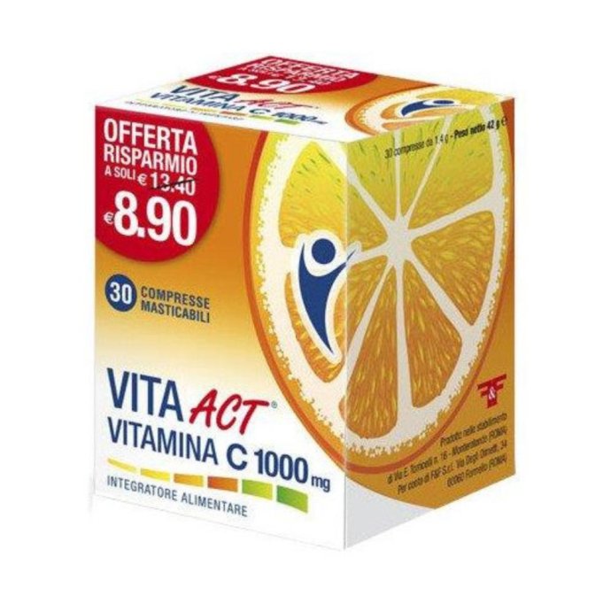 Vita Act Vitamina C 1000 Mg 30 Compresse Masticabili Vita Act Vitamina C 1000 Mg 30 Compresse Masticabili