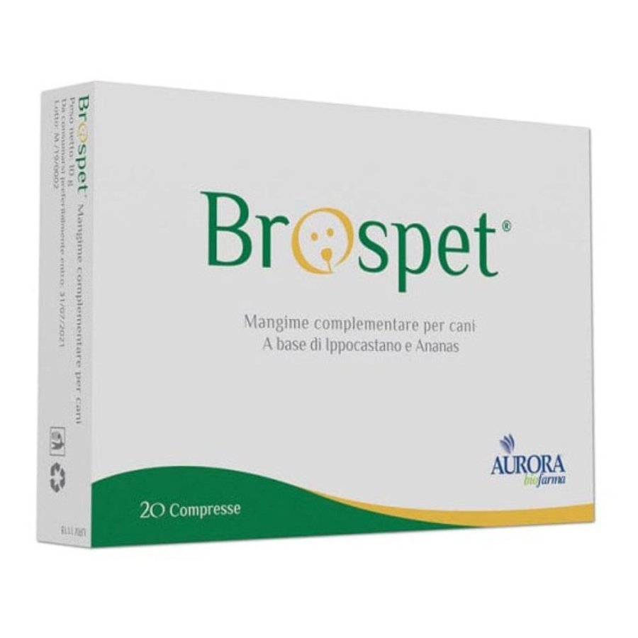 Aurora Biofarma Brospet Mangime Complementare Per Cani 20 Compresse Aurora Biofarma Brospet Mangime Complementare Per Cani 20 Compresse