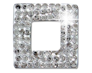 Sanico Occhiali e Bigiotteria Orecchini Biojoux White Pave Open Squart BJT923