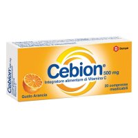 Cebion Compresse Masticabili Gusto Arancia Integratore di Vitamina C 20 Compresse