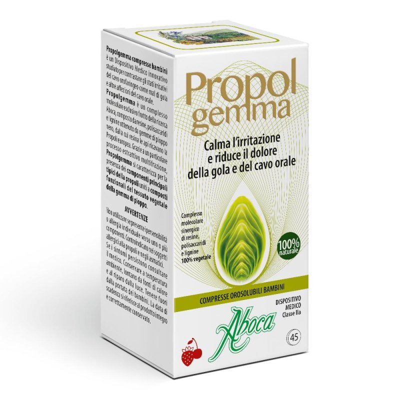 Aboca Dispositivi Medici Gola Propol Gemma 45Compresse Orosolubili Bambini Aboca Dispositivi Medici Gola Propol Gemma 45Compresse Orosolubili Bambini