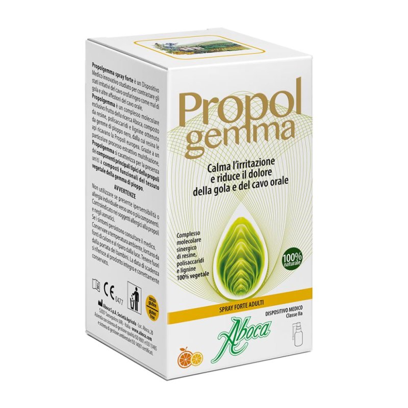 Propolgemma spray forte adulti 30 ml per mal di gola e infiammazione mucosa orale - Aboca Propolgemma spray forte adulti 30 ml per mal di gola e infiammazione mucosa orale - Aboca