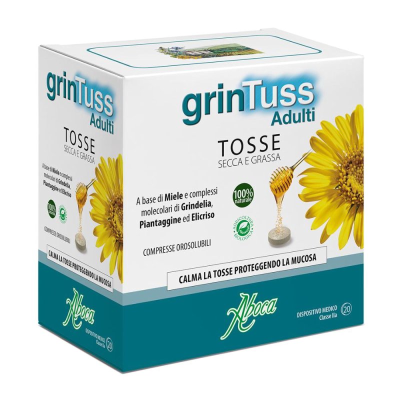 Aboca Dispositivi Medici Tosse Grintuss Adulti 20 Compresse Orosolubili Aboca Dispositivi Medici Tosse Grintuss Adulti 20 Compresse Orosolubili