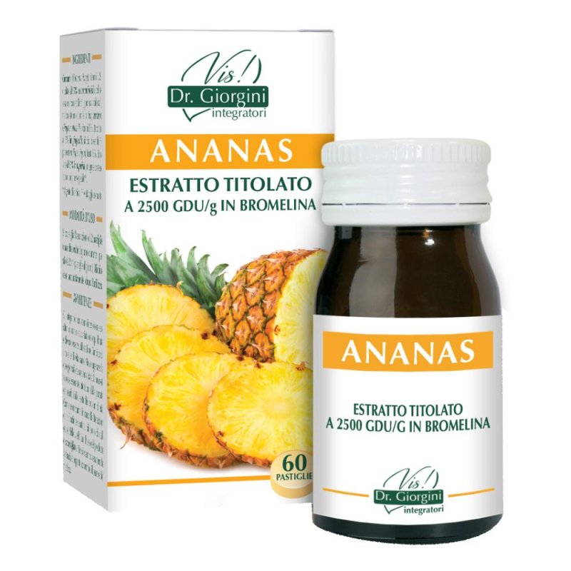 Ananas Estratto Secco Titolato 60 Pastiglie Integratore Alimentare Drenante Anticellulite SVS Ananas Estratto Secco Titolato 60 Pastiglie Integratore Alimentare Drenante Anticellulite SVS