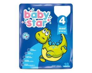Pannolino Per Bambino Farvima Babystar Maxi 8/18kg 18 Pezzi Taglia 4