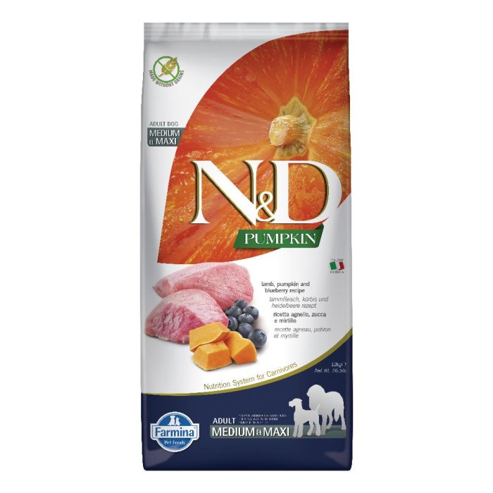 Farmina Natural & Delicious Pumpkin Adult Cibo Secco per Cani di Taglia Media e Grande con Agnello e Zucca