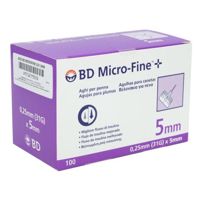 BD MICROFINE AGO G31 5MM 100PZ BD MICROFINE AGO G31 5MM 100PZ
