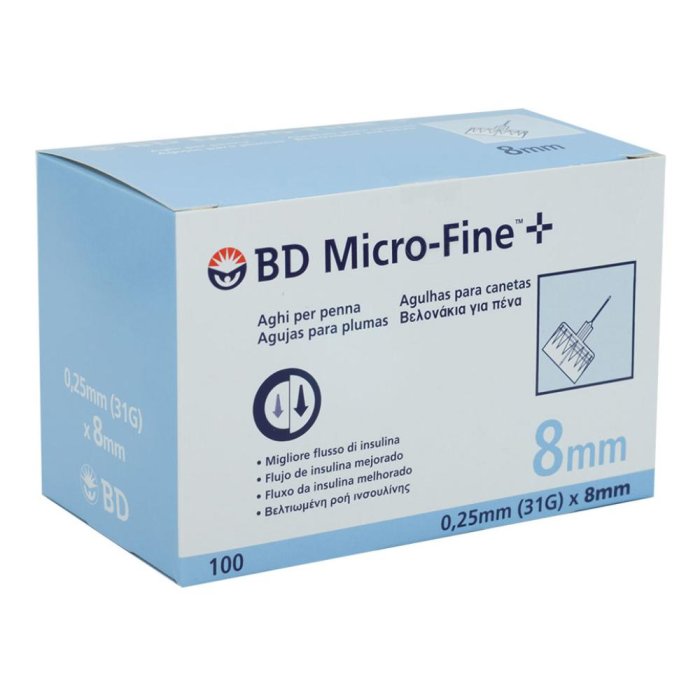 BD MICROFINE AGO G31 8MM 100PZ BD MICROFINE AGO G31 8MM 100PZ