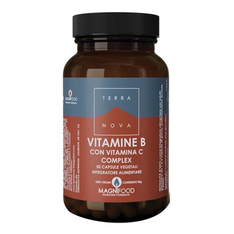 Terranova Complesso di Vitamine B con Vitamina C 50 Capsule Terranova Complesso di Vitamine B con Vitamina C 50 Capsule