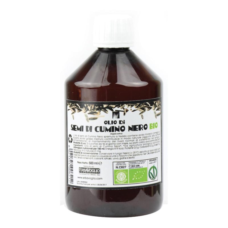 Erbavoglio Production Olio Di Semi Di Cumino Nero Bio 500 Ml Erbavoglio Production Olio Di Semi Di Cumino Nero Bio 500 Ml