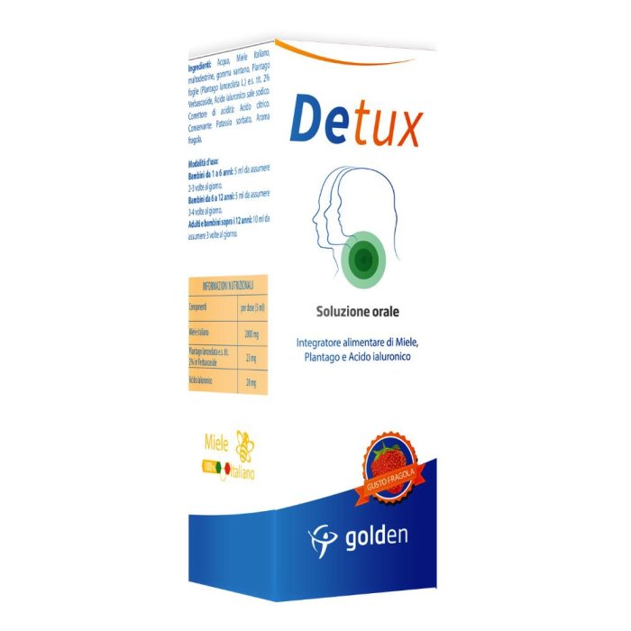 Golden Pharma Detux Soluzione Orale Gusto Fragola 150 Ml