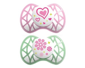 Nuvita Succhietto Con Tettarella Ortodontica 6 Mesi+ Rosa E Verde