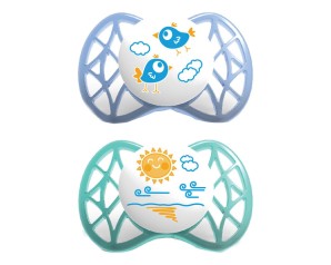 Nuvita Succhietto AIR 55 con Tettarella Simmetrica 0-6m+ colore Blu e Tiffany 2 succhietti
