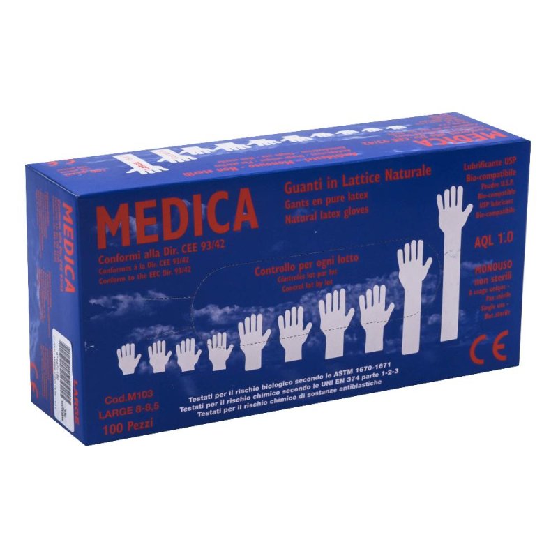 Gammadis Farmaceutici Accessori e Supporti Guanti Lattice con Polvere Taglia M 100 pezzi