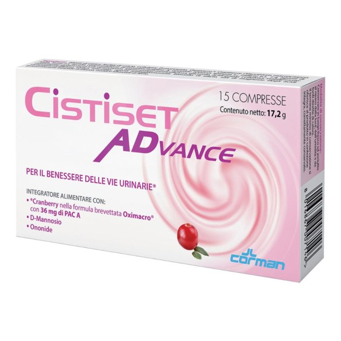 Cistiset Advance 15 compresse integratore vie urinarie con cranberry e D-mannosio