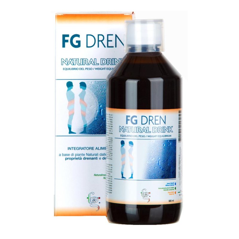 FG Dren Integratore Drenante Liquido 500 ml per Drenaggio dei Liquidi e Depurazione dell&rsquo;Organismo
