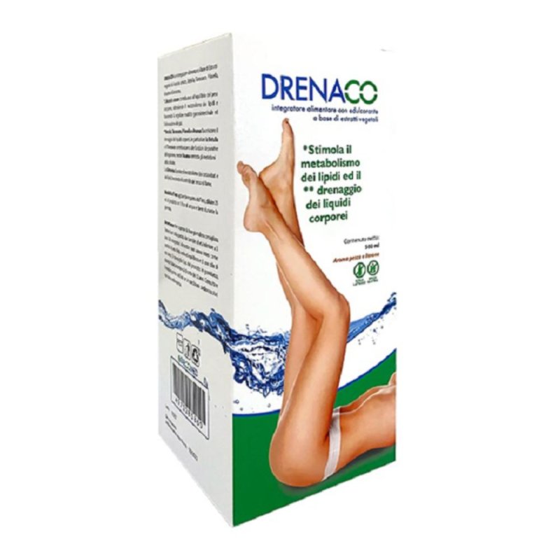 Drenaco 500 ml Integratore Drenante Liquido Naturale per Depurazione dell&rsquo;Organismo e Benessere delle Gambe