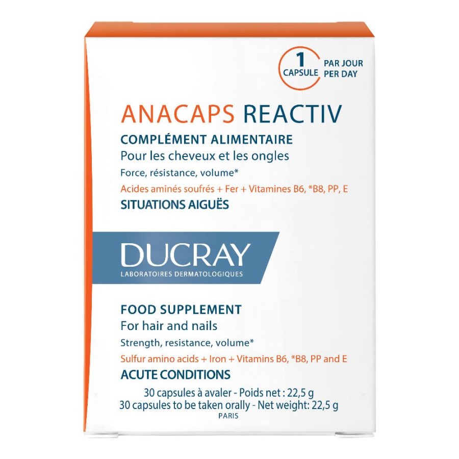 Ducray Anacaps Reactiv Integratore Alimentare Unghie e Capelli 30 Capsule