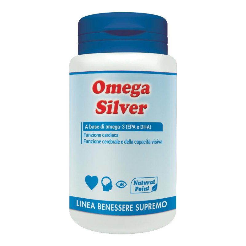 Integratore Alimentare Omega Silver Natural 100 Capsule Omega 3 da Olio di Pesce Puro per Benessere Cardiaco e Colesterolo Integratore Alimentare Omega Silver Natural 100 Capsule Omega 3 da Olio di Pesce Puro per Benessere Cardiaco e Colesterolo