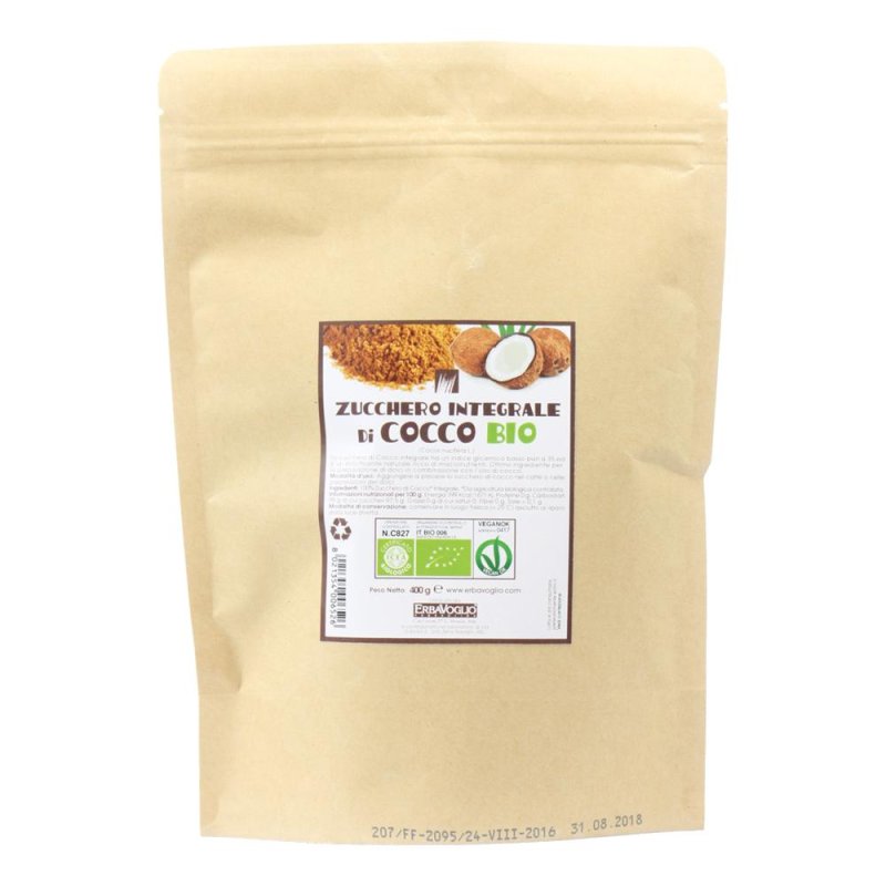 Zucchero di Cocco Bio 400 g &ndash; Zucchero di Cocco Integrale da Agricoltura Biologica, Dolcificante Naturale a Basso Indice Glicemico