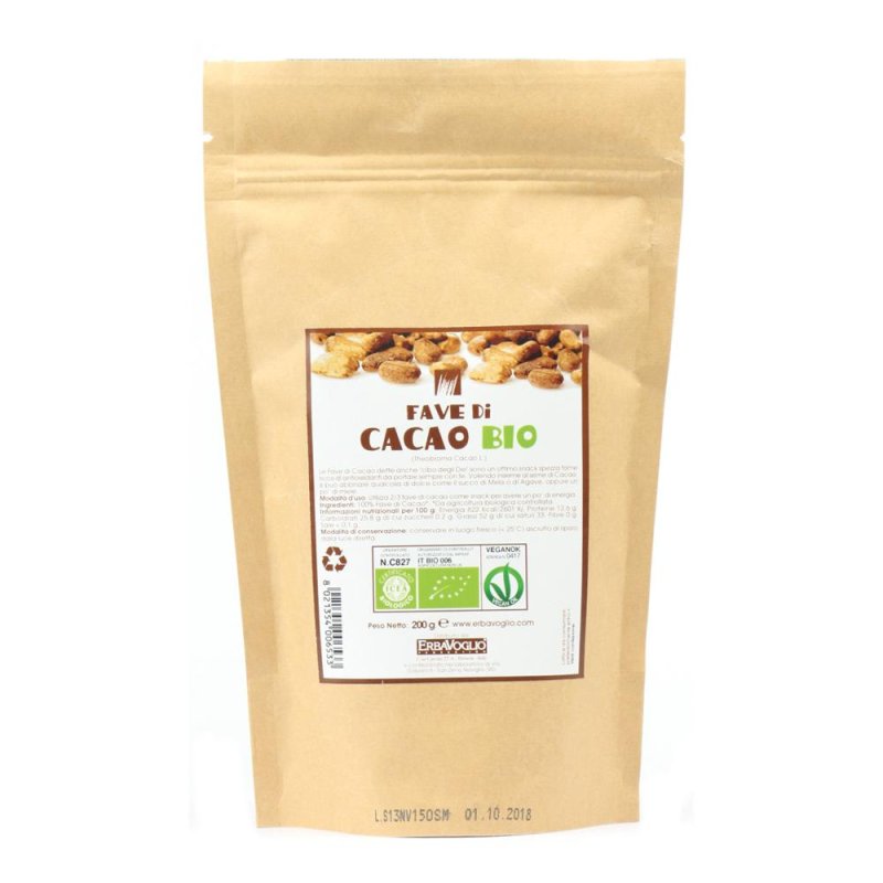 Cacao fave bio 200 g - fave di cacao biologiche crude Cacao fave bio 200 g - fave di cacao biologiche crude