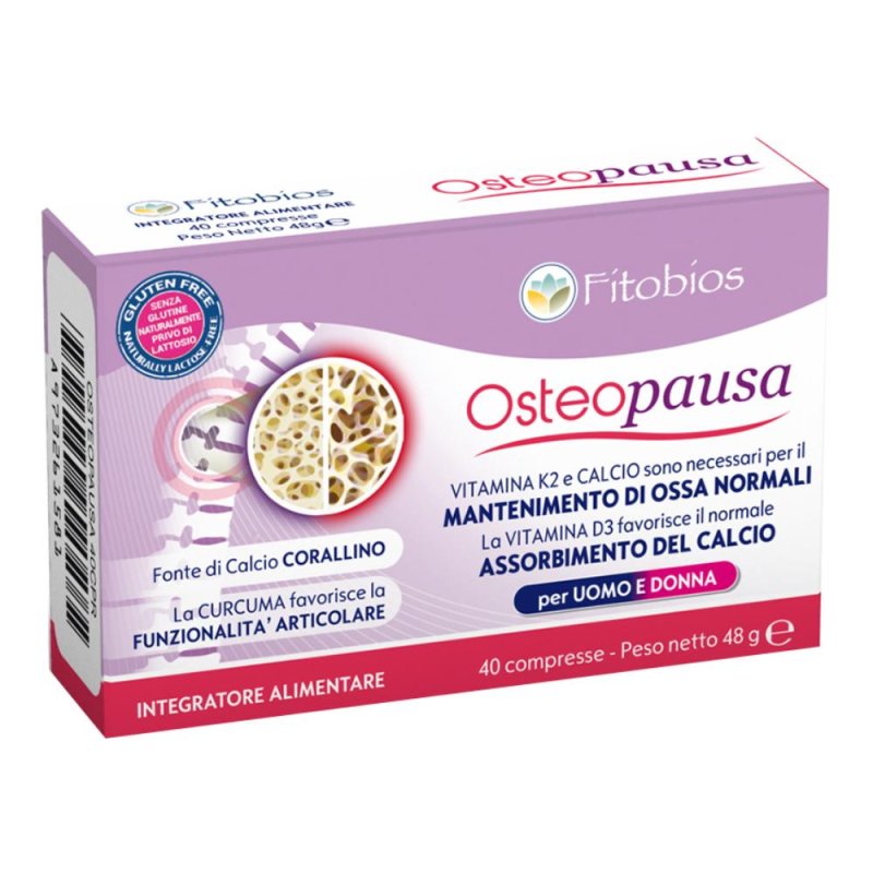 Fitobios Osteopausa Integratore Alimentare per Benessere Ossa e Menopausa 40 Compresse Fitobios Osteopausa Integratore Alimentare per Benessere Ossa e Menopausa 40 Compresse