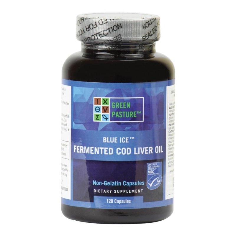 Blue Ice olio di fegato di merluzzo 120 capsule - integratore di omega 3 vitamine A e D Blue Ice olio di fegato di merluzzo 120 capsule - integratore di omega 3 vitamine A e D