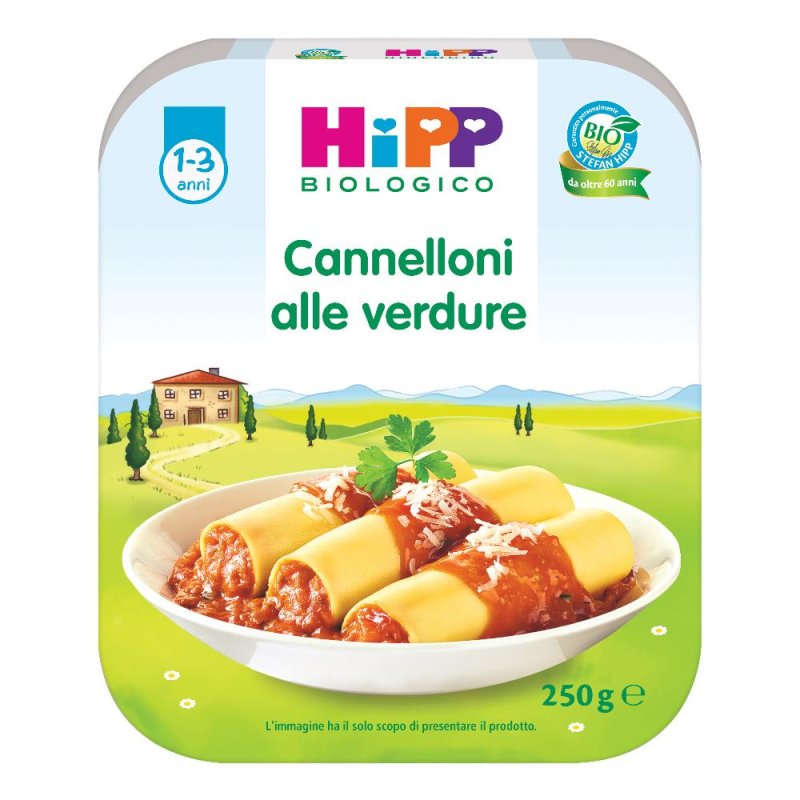 HiPP Cannelloni Bio alle Verdure 250 Grammi &ndash; Pasto Pronto Biologico per Bambini