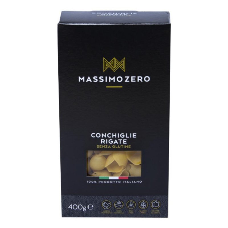 Massimo Zero Alimenti senza Glutine Conchiglie Rigate Pasta Secca 400 g Massimo Zero Alimenti senza Glutine Conchiglie Rigate Pasta Secca 400 g