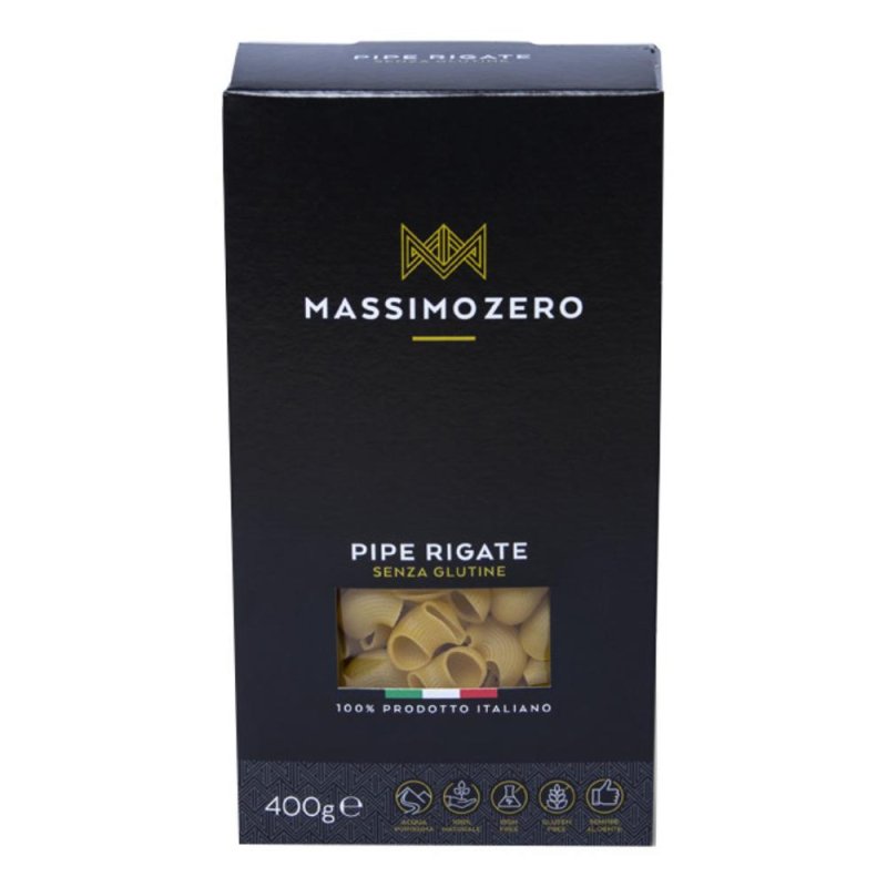Massimo Zero Alimenti senza Glutine Pipe Rigate Pasta Secca 400 g Massimo Zero Alimenti senza Glutine Pipe Rigate Pasta Secca 400 g