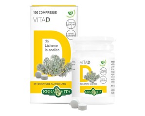 Erba Vita Integratori alimentari a Base Vegetale Vita D Vitamina D3 100 Compresse Orosolubili