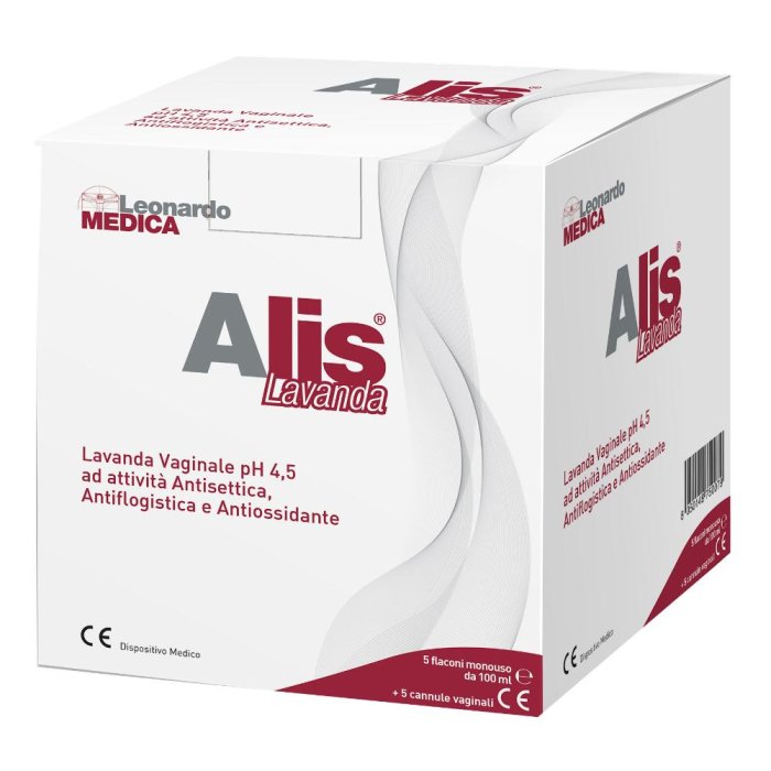 Leonardo Medica Alis Ginintimo Lavanda Vaginale 5 Flaconi Da 100 Ml + 5 Cannule Leonardo Medica Alis Ginintimo Lavanda Vaginale 5 Flaconi Da 100 Ml + 5 Cannule